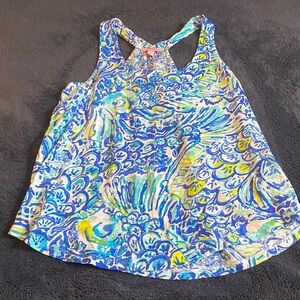 Lilly Pulitzer Blue and Yellow Patterned Top
